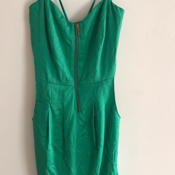Strappy back green cocktail dress size XS - Picture 2 of 6